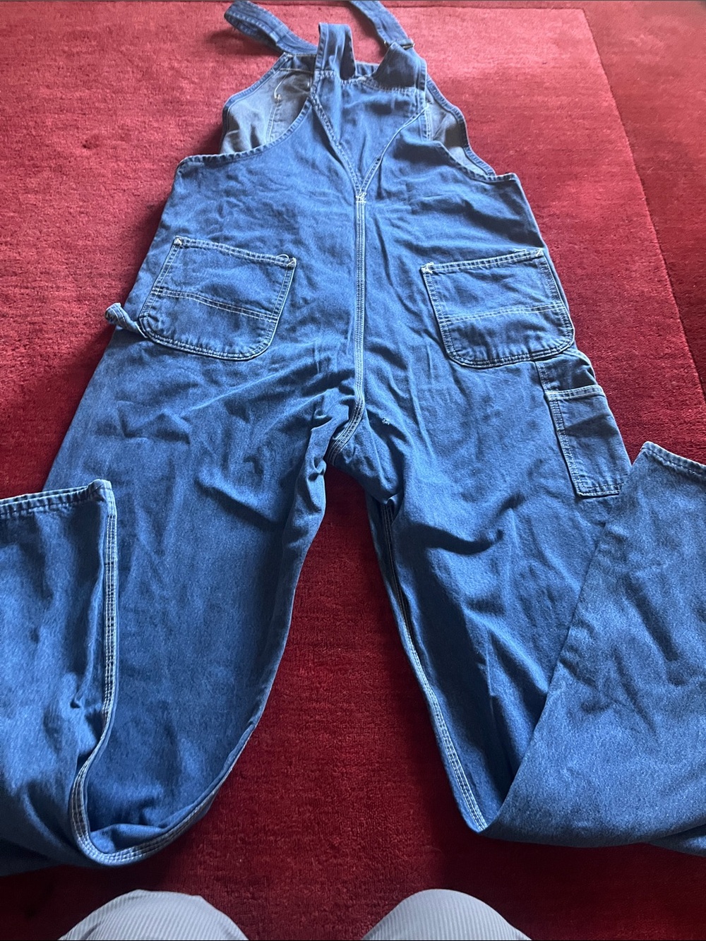 Carhartt Vintage 90s Blue Cotton Denim Bib Overalls  Made In USA - Picture 6 of 9